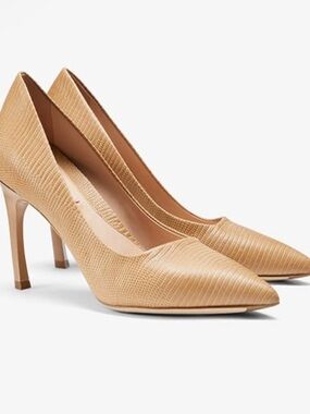M.M.LaFleur Ginger Pumps - Embossed Lizard in Wheat EU 39.5/US 8.5/9